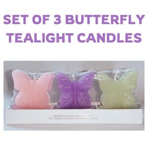 Set of 3 Figural Butterfly Tealight Candles - Unscented